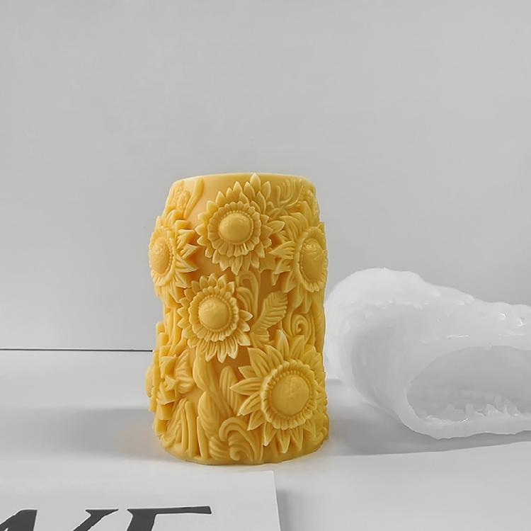 Flexible Flower Embellishments Mold Portable Floral Pillar Silicone Mould Professional Mold for Crafting Candle Soap