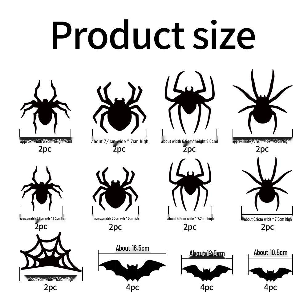 3D LED Spider & Bat Halloween Window Decoration Lights (Purple & Green)