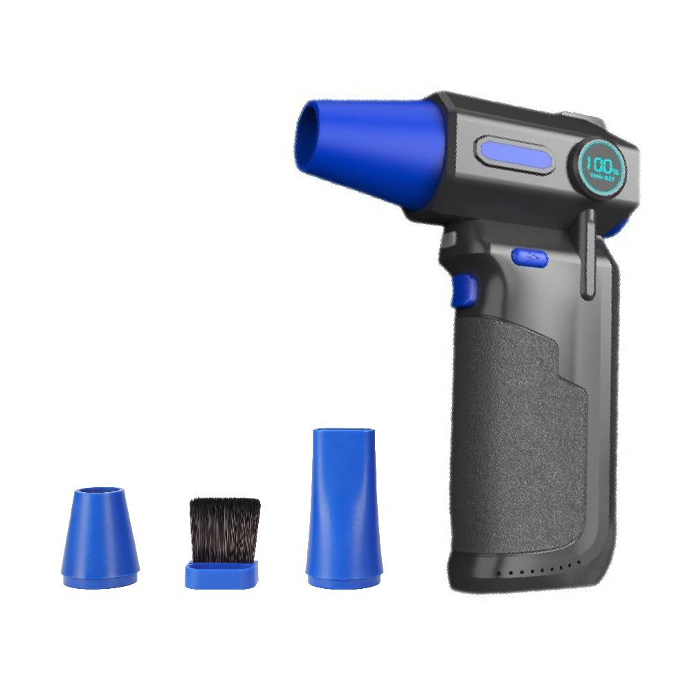 

Электрический пылесос 3 регулируемые скорости ветра Мощная воздуходувка Турбореактивный вентилятор Перезаряжаемый Очистка автомобиля ВЫСОКОСКОРОСТНОЙ МОЩНЫЙ ВЕНТИЛЯТОР синий