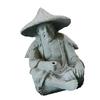 Mini Fisherman Statue Aquarium Resin Fisherman Figurine Vintage Ornament for Fish Tank Fountain