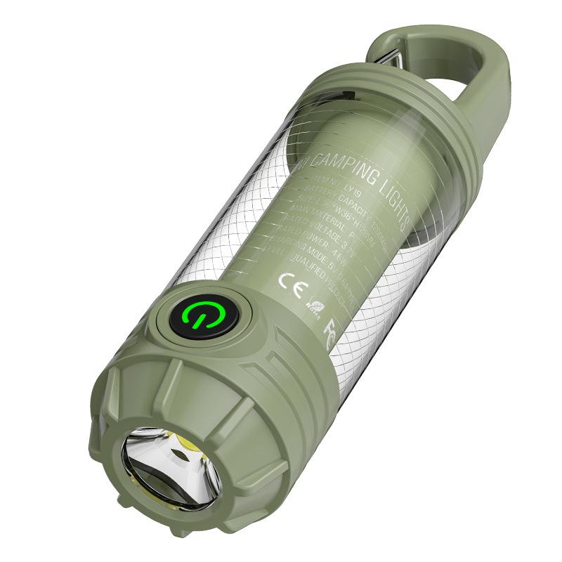 Outdoor Camping Light Multi-light Source Portable Keychain Hook Mini Small Flashlight Ambient Camping Light