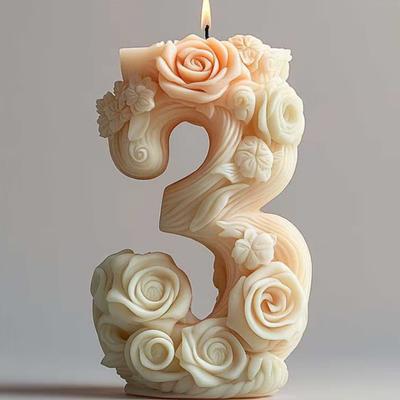 Arabische Zahlen Kerzen Silikonform - DIY Aromatherapie Dekor, 3D Resin/Gipsformen zur Herstellung von Heimwerken