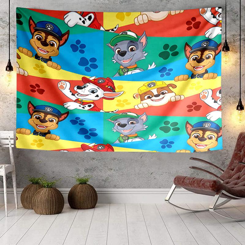 Dog Paw Adventure Tapestry, Unique Design Tapestry, Wall Decor for Bedroom,Livingroom, Playroom,Heartwarming Fan Holiday Gifts