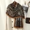 Hot-selling retro popular leaf messy long towel cotton and linen feel advanced leaf printing large size headscarf