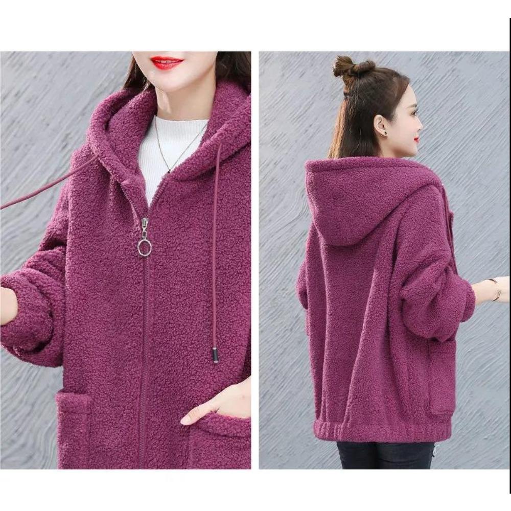 Plus Size Women's New Lamb Cashmere Coat Loose Sweatshirt