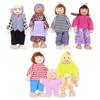 Wooden Happy Family Dressed Puppet Flexible Joints Doll Kids Toy Birthday Gift