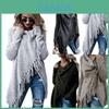 Exquisite Women Tassel Irregular Cardigan Knitted Sweater Poncho Shawl Coat Jacket Outwear For Effortless Style