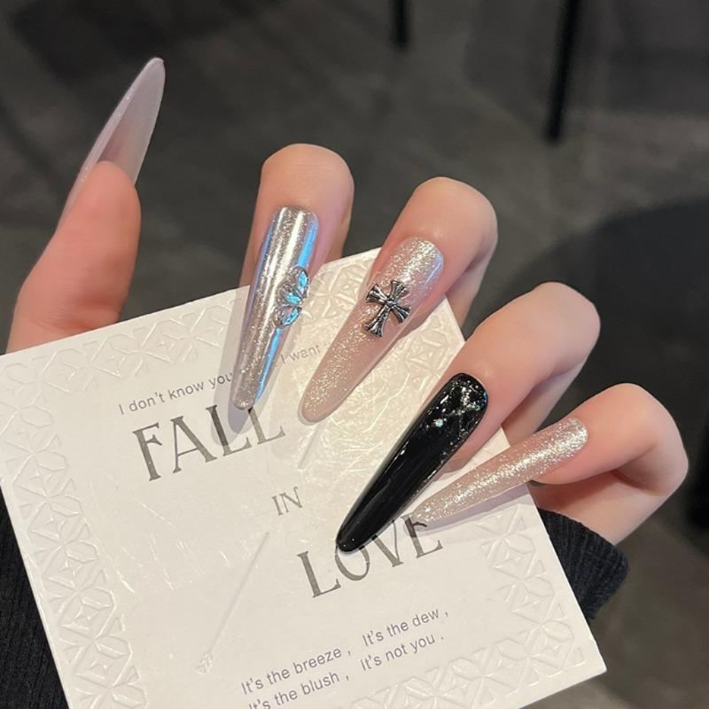 Cat's Eye Wearing Nail Pure Hand-made Nail Piece Fake Nail Wearing Nail Piece Advanced Sense Thin Dog Long