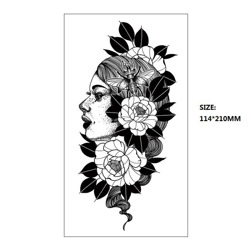 Black Astronaut Beautiful Woman Classical Figure Small Full Arm Xqb Water Transfer, Simulation Disposable Tattoo Sticker
