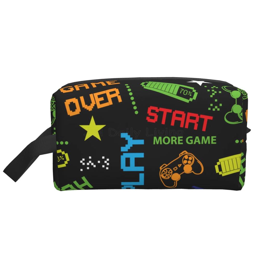 Spelare Spelkontroll Videospelspad Tryck Kosmetiska Väskor Bärbar Sminkväska för Resor Toalettväska Tillbehör Organizer Påse