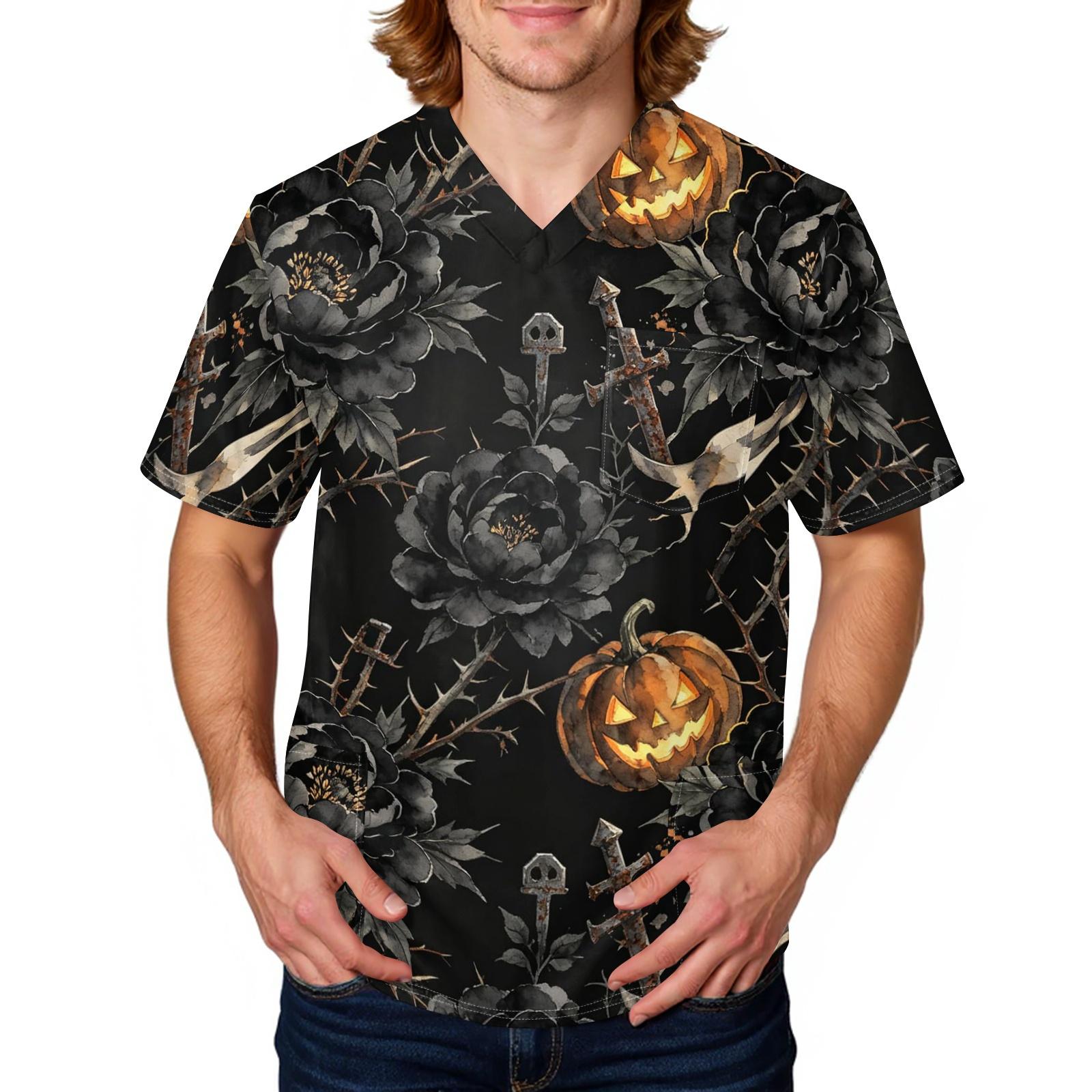 Men s Halloween Printed Short Sleeve for Costume S