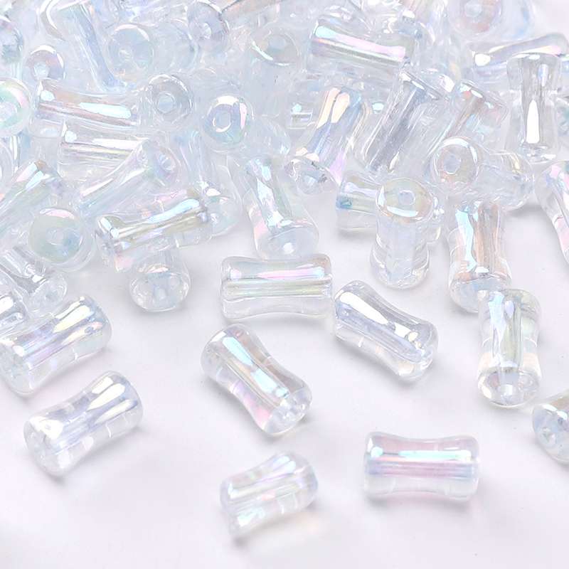 4x8mm Shiny Transparent Bamboo Beads Glass Cylindrical Beads Can Be Used For DIY Jewelry Making Necklace Bracelet