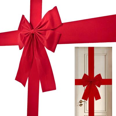 Christmas Cabinet Bows Ribbon Flocked Cabinet Ribbons Christmas Wrapping Bows For Party Farmhouse Front Door Wall Wreath Tree