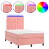 Maison Exclusive - Sommier à lattes de lit et matelas LED rose 120x190 cm velours