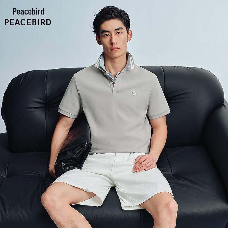 PEACEBIRD Men s Short Sleeve Polo Shirt BACOG222J S