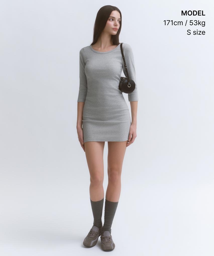 Musinsa Standard Woman Women'S Jersey Mini Dress [Medium Grey]
