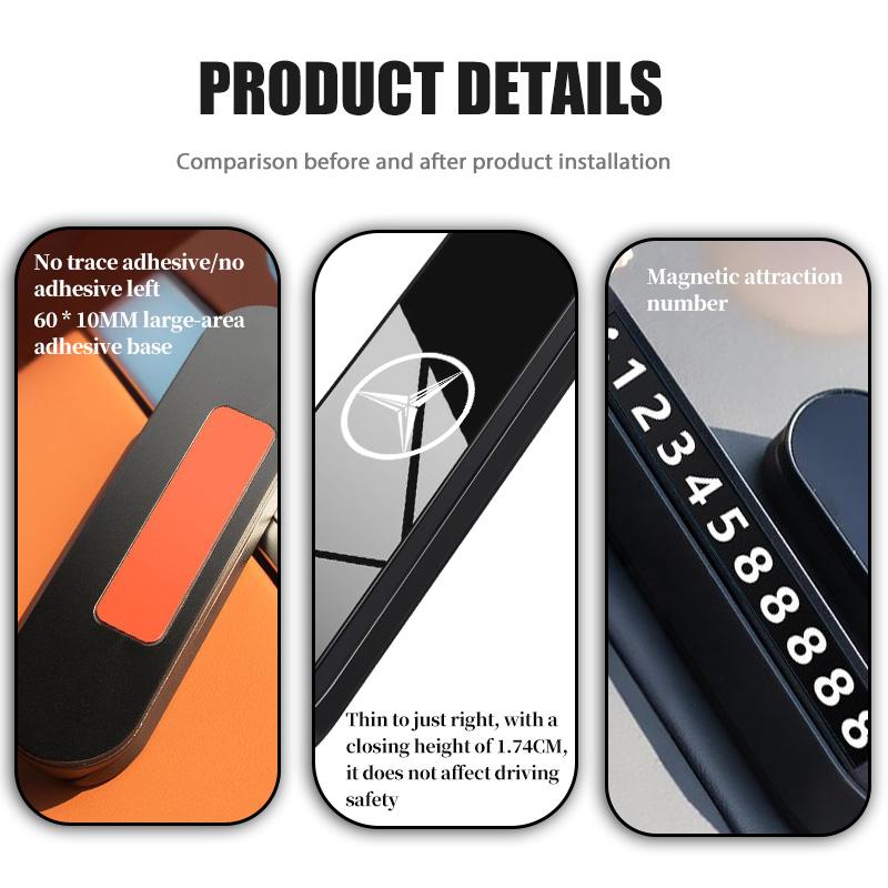 IYISR1 For Benz Car Styling Temporary Parking Card Plate Phone Number Auto Decoration Accessories CITAN VITO SPRINTER CLS SLK Sport ML