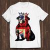 Buldog British Dog Union Jack Flag England Crown King Coronation Queen Jubilee Unisex Retro Cult Movie Music Top Cool Gift Tee Mens Kids T Shirt C138