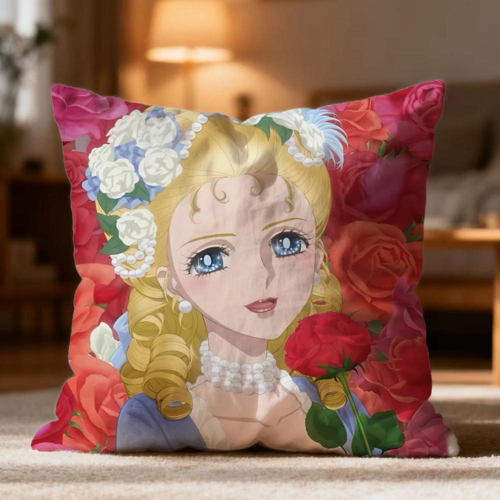 Fashion TThe Rose of Versailleses Cushion Cover Soft Washable Pillow Case Multi-Scene for Couch Bed Travel Office Use