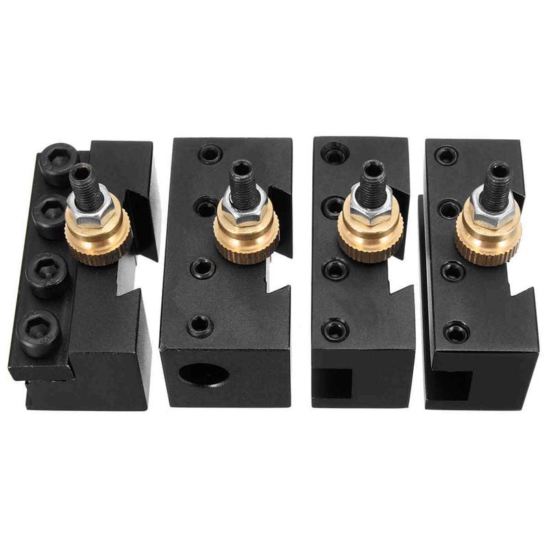 4Pcs Mini Lathe Quick Change Tool Post Holder Kit Boring Blade Turning Facing Holder Set for Many Type of Mini Lathes