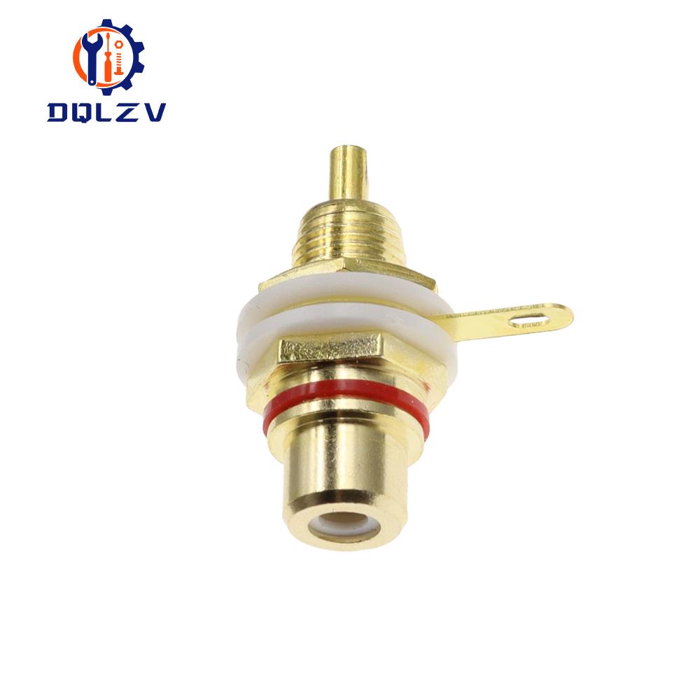 Panel Mount Gold Plated RCA Female Plug Jack Audio Socket Amplifier Chassis Phono Connector With Nut Solder Cup