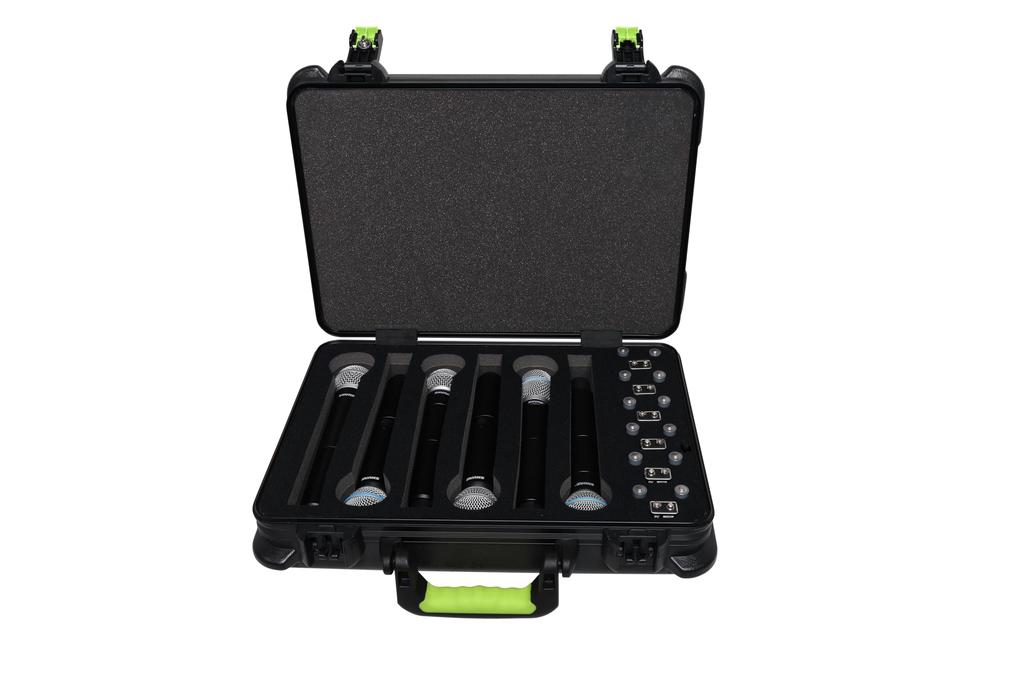 Shure by Gator Microphone Case PE Hard Case with TSA Lock Microphone Storage SH-MICCASEW06 (6 Type) []