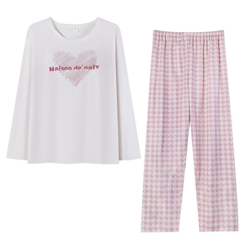 Women's Long Sleeve Cotton Pajama Set - Spring & Autumn Casual Wear