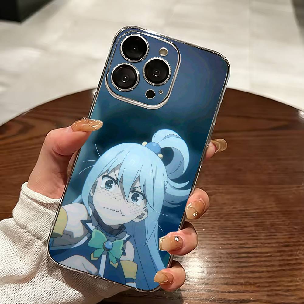 A-Aqua Anime KonoSubaS-S Handyhülle Für iPhone 17 16 15 14 13 12 11 Mini Pro Max Plus Transparente Hülle
