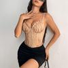 Transparent Lace Flower Camisole Ruffle Suspender Vest Spicy Girl Style Slim Crop Tops  Ladies