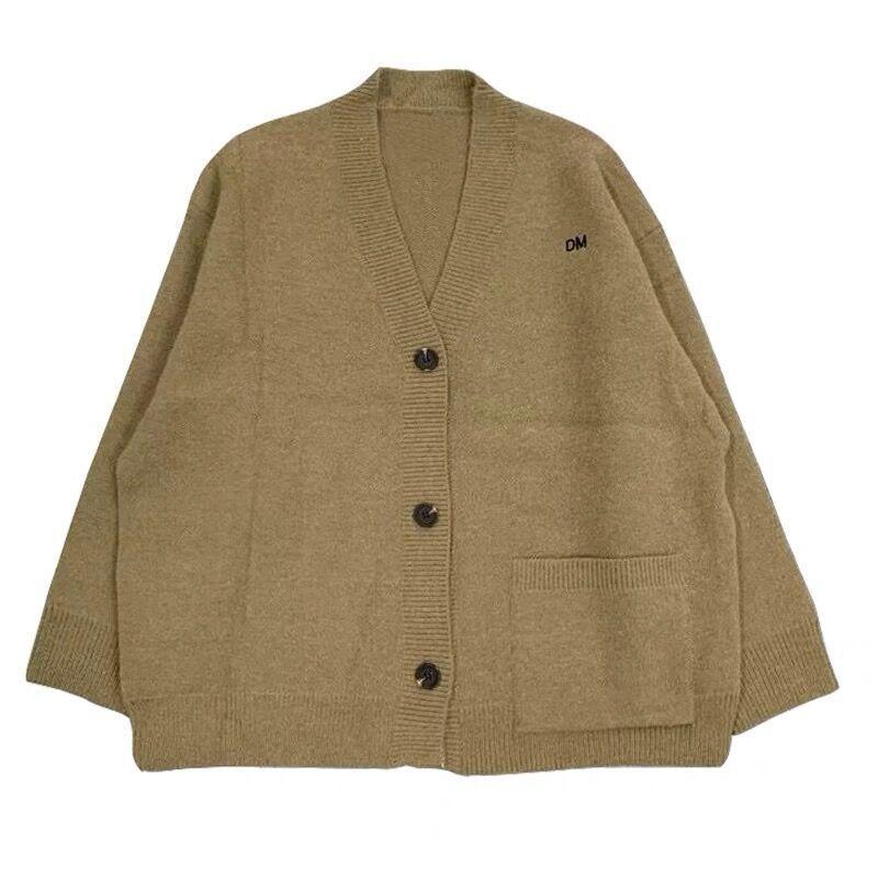 Retro lazy wind sweater jacket women's autumn new wear loose medium and long autumn and winter knitted cardigan