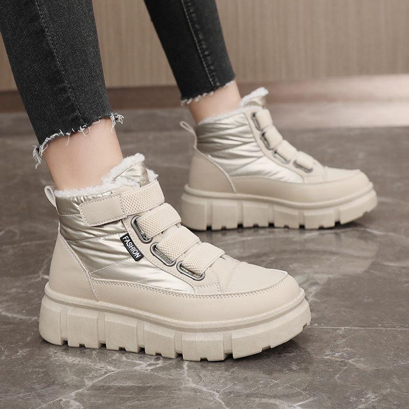 Neue Winter High-Top Baumwollschuhe Damenschuhe dicksohlige warme Fleece erhöhte Fleece plus Studenten