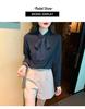 Polka Dot Bowknot Chiffon Blouse - Women's Long Sleeve Autumn Fashion