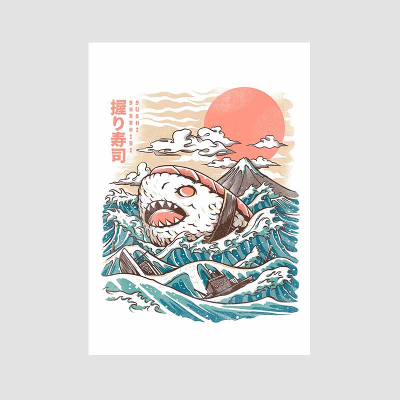 Japanese Food Guide Retro Posters Funny Noodles Poster Mural Wall Art Prints White Paper Art Painting Room Decoration Pictures Home Decor
