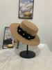 Autumn and Winter New Flat Top Top Top Hat Women's French Light Luxury Thousand Gold Woolen Hat Elegant Pearl Flower Top Hat Self-operated