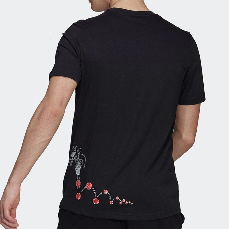 Adidas T Shirts Men's Black Crew Neck Moderate Straight Fit GL3221
