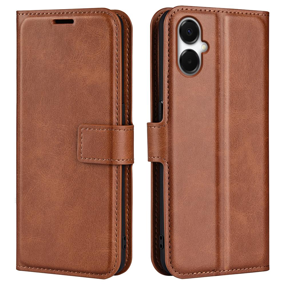 For Samsung Galaxy A06 5G Stand Case Anti-Scratch Calf Texture Leather Phone Cover