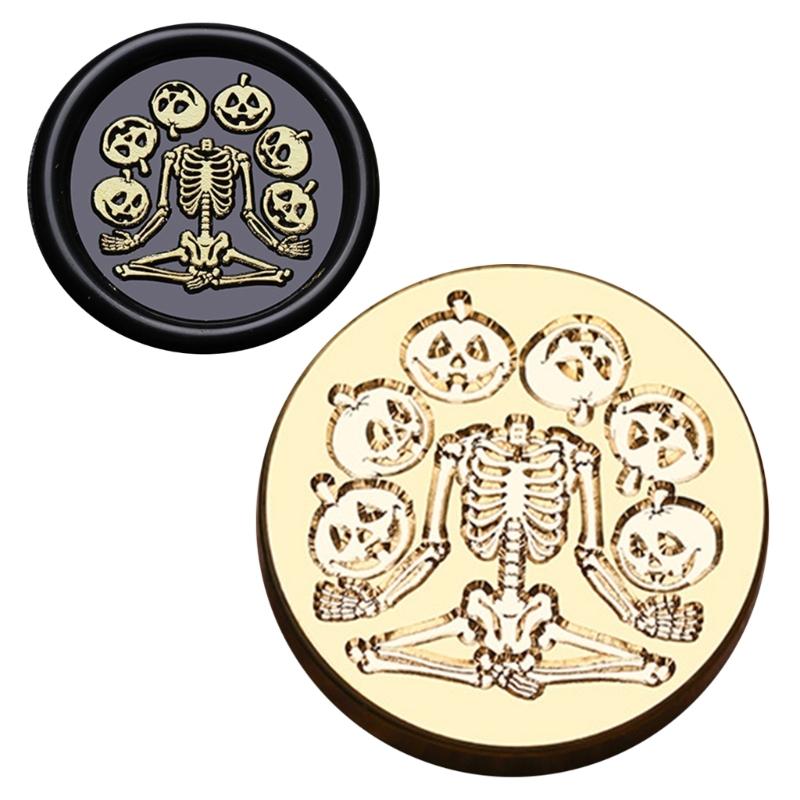 Pumpkins Sealing Wax Stamp Halloween Series Wax Seal Stamp Brass Head Seal Stamp for Scrapbooking Invitations Decoration