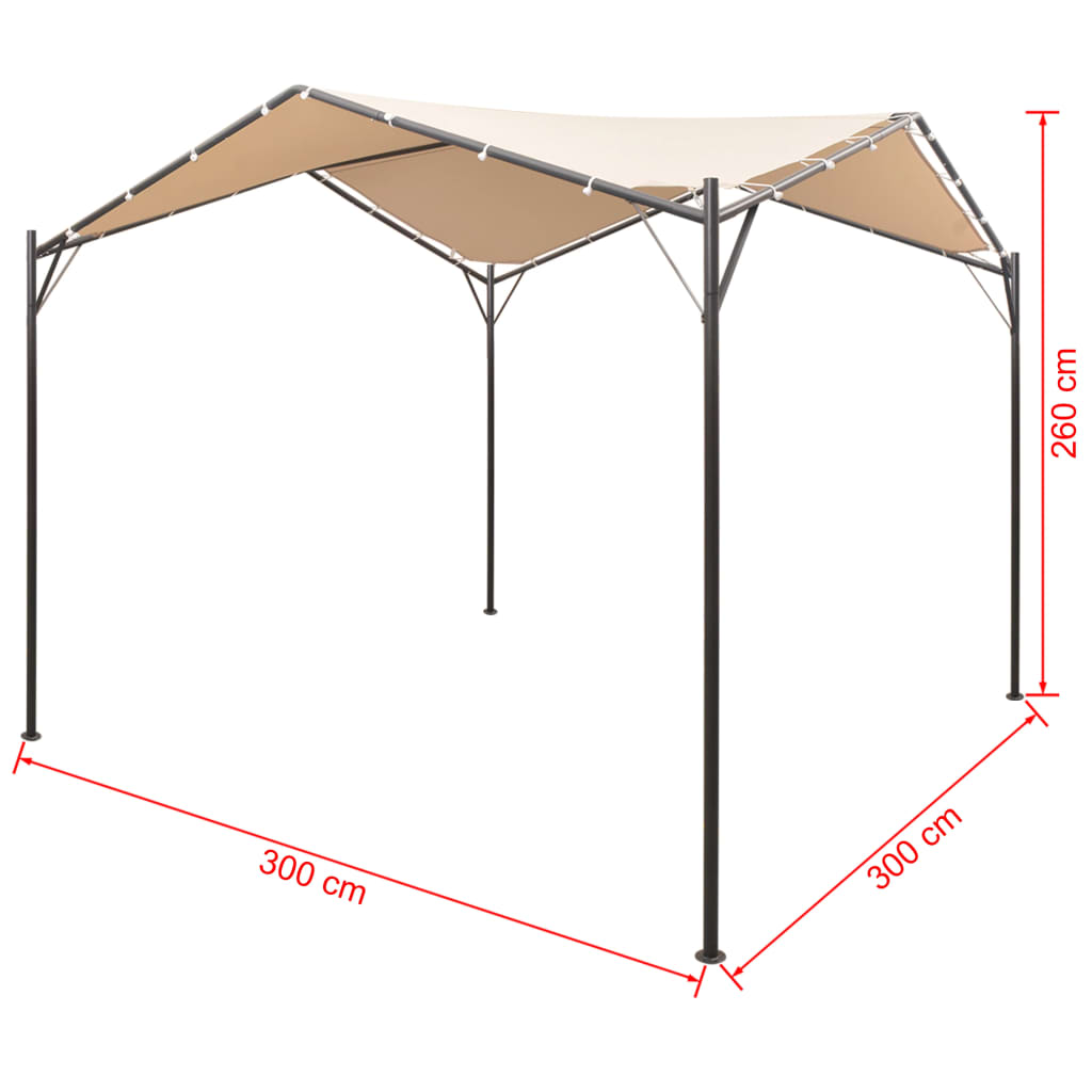 Pavilion Party Tent Canopy 3x3 M Steel Beige