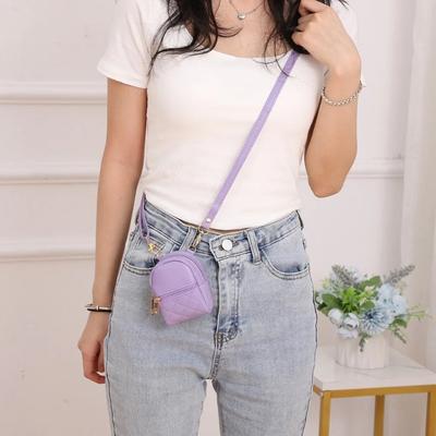 Tragbares Münzfach Neue PU-Leder Einfarbig Umhängetasche Leicht Mini-Make-up-Tasche Damen