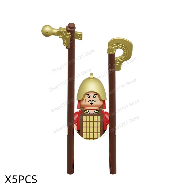 MOC Chinese Soldier Figures Building Blocks Shangzhou Dynasty Qin Dynasty Castle Warrior Knights Army Accessories Bricks Toys