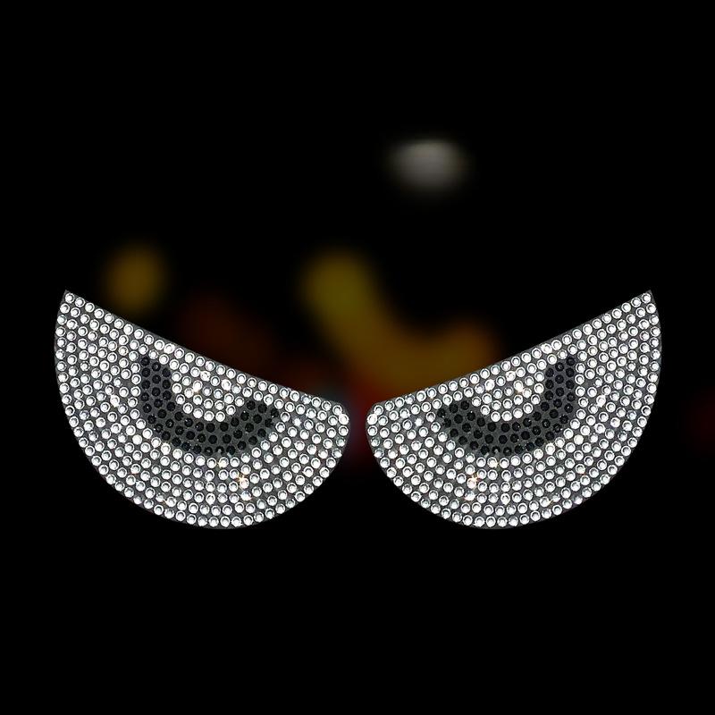 2pcs Diamond Crystal Car Body Devil Eyes Stickers Decal Decoration Car Accessories for Vehicle Body Sticker Windshield for Women