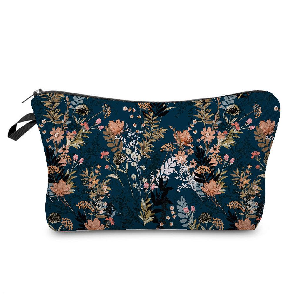 Women Flower Print Cosmetic Bag Toiletries Organize Travel Storage Case 6379