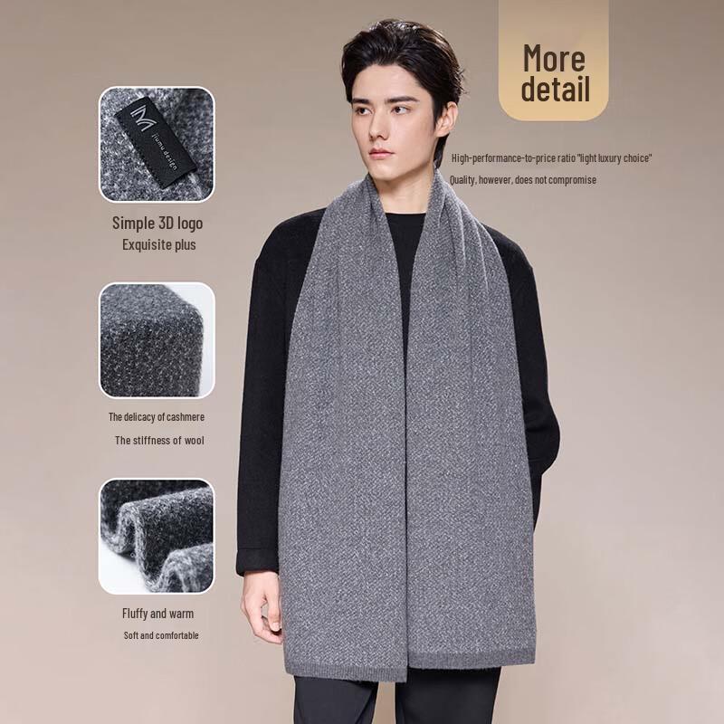 JIUMU Men's Autumn/Winter Warm Wool Scarf
