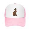 Bohemian Botanical Cat Silhouette Po Mesh Baseball Cap Casual Hat Outdoor  For Womens Unisex FeUnisex
