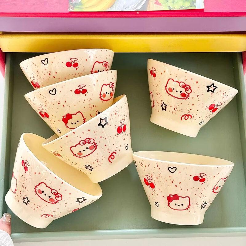 ZISIZ Cherry Cat Underglaze Ceramic Bowls