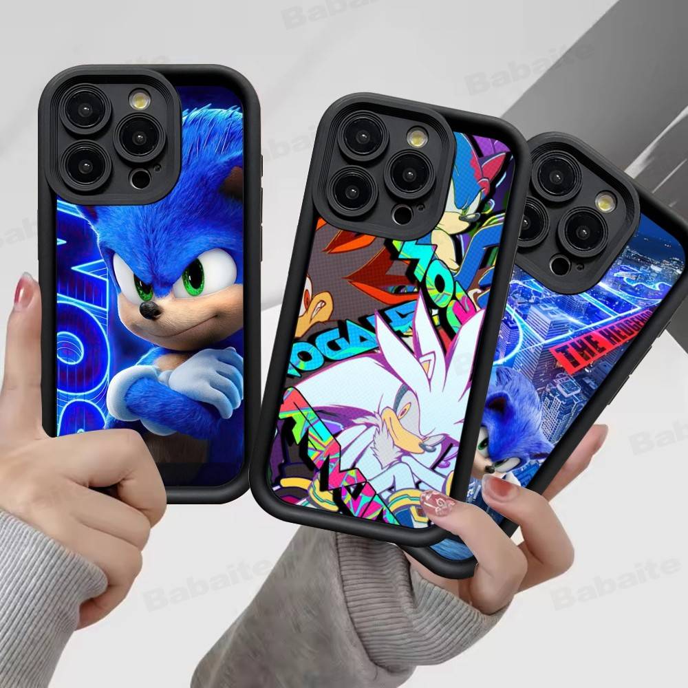 Game S-Sonic Classic Movie For IPhone 17 Pro Max 16 15 14 13 12 11 Plus Black Soft Phone Cover