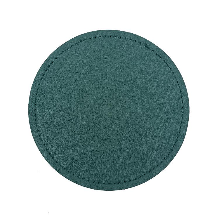 PU Heat-Resistant Non-Slip Round Leather Coaster Placemat - High Temperature Insulation Pad
