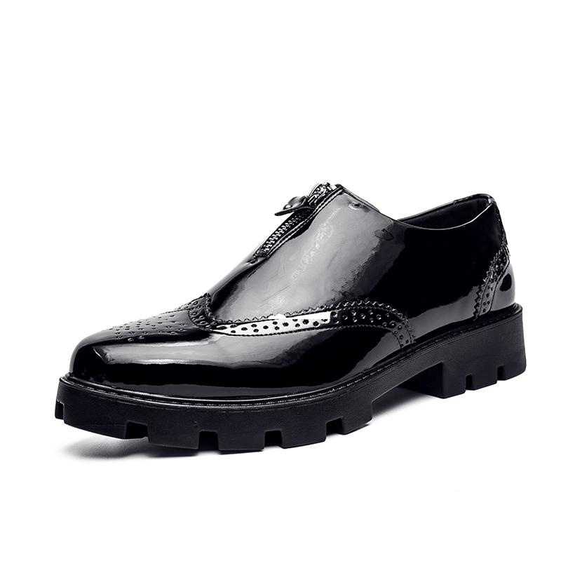 

Fashion Luxury Brand Men s Glossy Leather Shoes High-end Office Business Dress Shoes Low Heels Men s Casual Shoes Pointed Fashionable 38