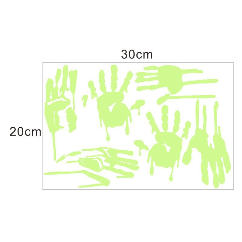 Imitation Blood Hand Foot Luminous Print Stickers Waterproof Horror Zombie Halloween Car Wall Door PVC Party Haunted House Decor