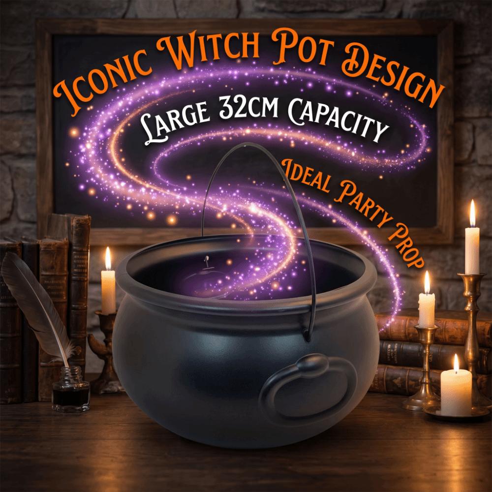 Plastic Halloween Cauldron Black Treat Container Festival Candy Bowl  Holiday Decoration
